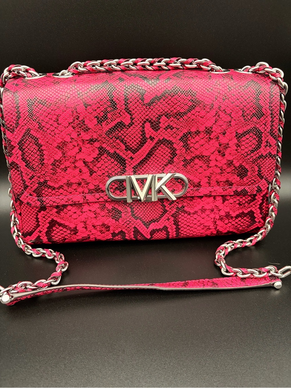 Michael Kors Parker Extra-Large Snake Embossed Leather Handbag Purse